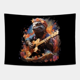 Tortoise Playing Guitar Tapestry