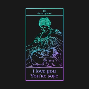 mother tarot card gift inspired by Greek goddess Leto with parenting quote T-Shirt