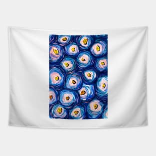 Blue Roses Abstract Watercolour Design Tapestry