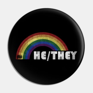 Grunge LGBT+ Pride - He/They Pronouns Pin