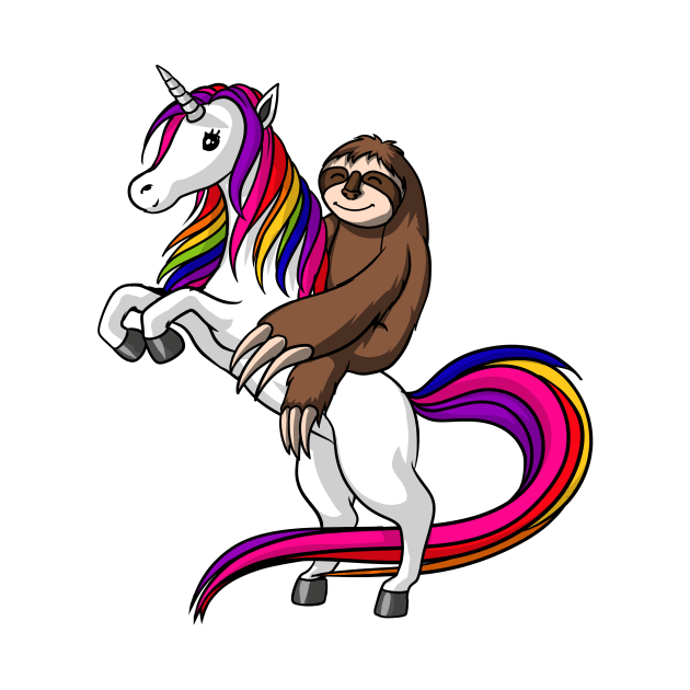 Sloth Riding Unicorn by underheaven