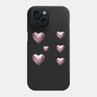 pink chrome heart sticker pack Phone Case