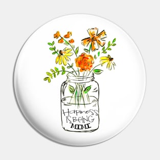 Happiness is being mimi floral gift Pin