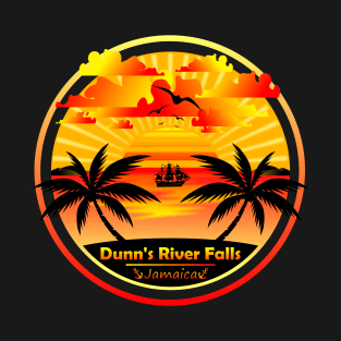 Dunn’s River Falls Beach Jamaica, Palm Trees Sunset Summer T-Shirt