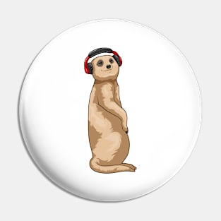 Meerkat Headphone Music Pin