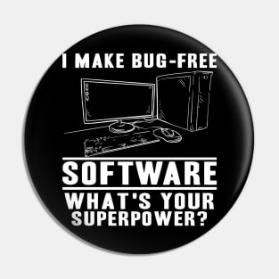 Funny Software Developer Superpower Coding Gift Pin