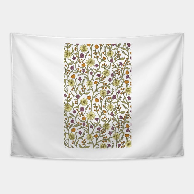 Floral Pattern Vertical Tapestry by StephReyns