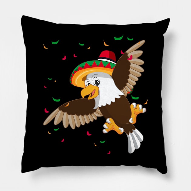 Cinco De mayo American Bald Eagle Pillow by TheBeardComic