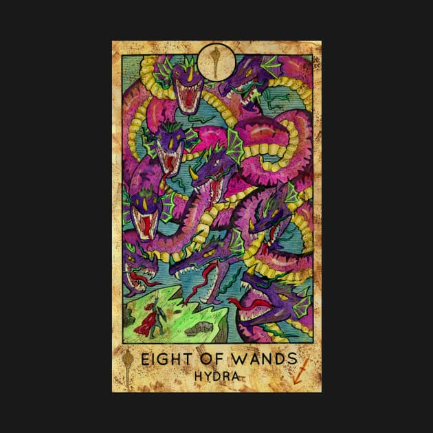 Eight Of Wands. Minor Arcana Tarot Card Design. by Mystic Arts