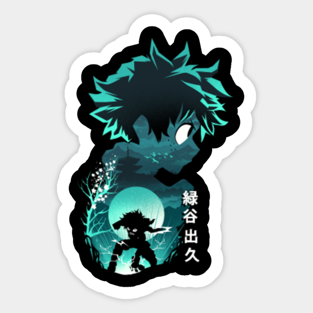 anime hero deku my hero academia all might sticker teepublic