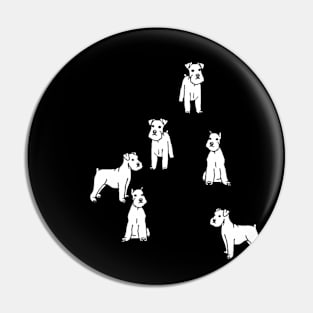 German Dog White Silhouette Art Print  #3 Pin