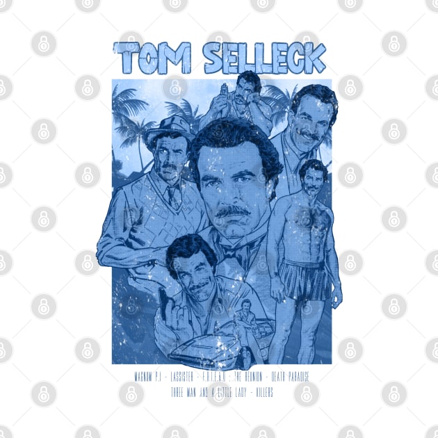 Tom Selleck Aesthetic 80s Retro Tropical by Dayat The Thunder