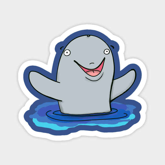 Cute happy porpoise cartoon Magnet by FrogFactory