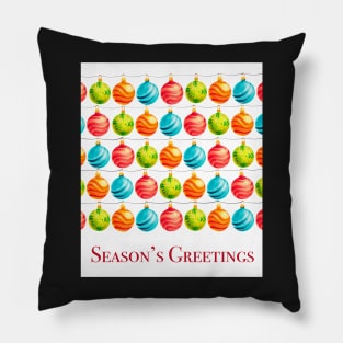 Season’s Greetings with lots of Christmas decorations Pillow