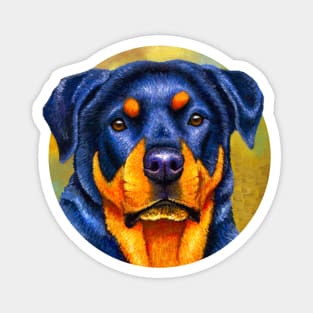 Cute Colorful Rottweiler Magnet