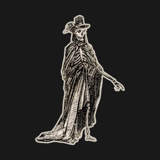 "Death in a cape" vintage print, ink on parchment, digitally cleaned and restored T-Shirt