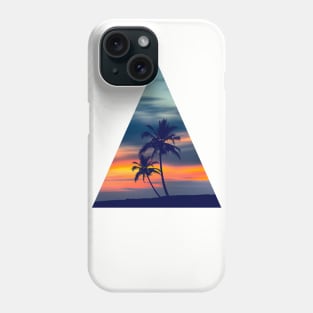 Palms and sunset Triangle Phone Case