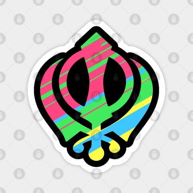 BEAUTIFUL KHANDA SYMBOL - Colorful Khanda Magnet by PUNJABISTYL