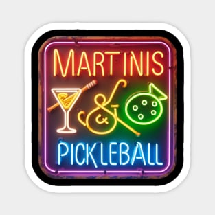 Martinis & Pickleball Retro Neon Sign Magnet