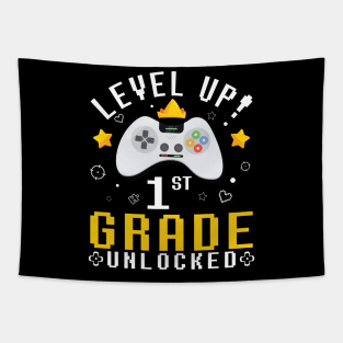 Gamer Fans Students Level Up 1st Grade Unlocked First Day Of School Tapestry