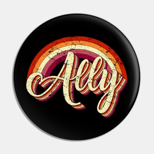 Proud Ally Lesbian Flag LGBT Pride Pin