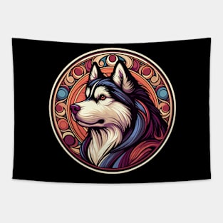Siberian Husky - Art Nouveau - Husky Owners Gift Tapestry
