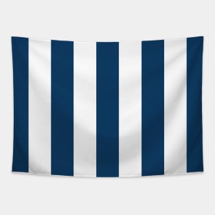 Navy Blue Stripes, White Stripes, Striped Pattern Tapestry