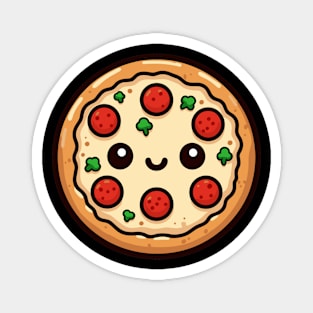 Cute Pepperoni Pizza in Kawaii Style | Design for Pizza Lovers | Pizza Party and Chill Magnet