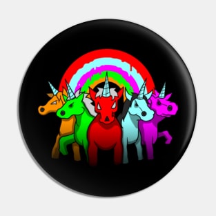 Evil Unicorn Shirt - Rainbow Evil Zombie Halloween Pin