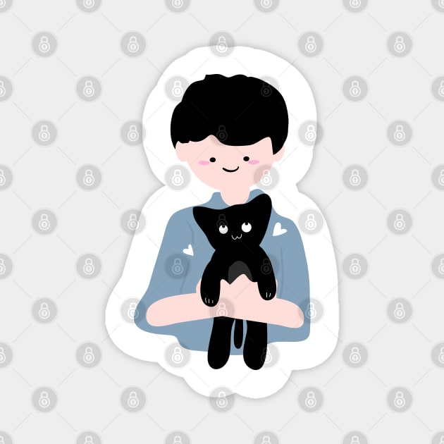 Cute black kitten Magnet by CindyS