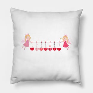 Cute fairy red hearts Pillow