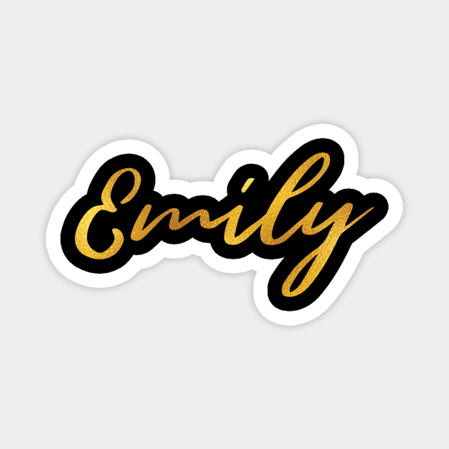Emily Name Hand Lettering in Faux Gold Letters - Emily - Magnet | TeePublic