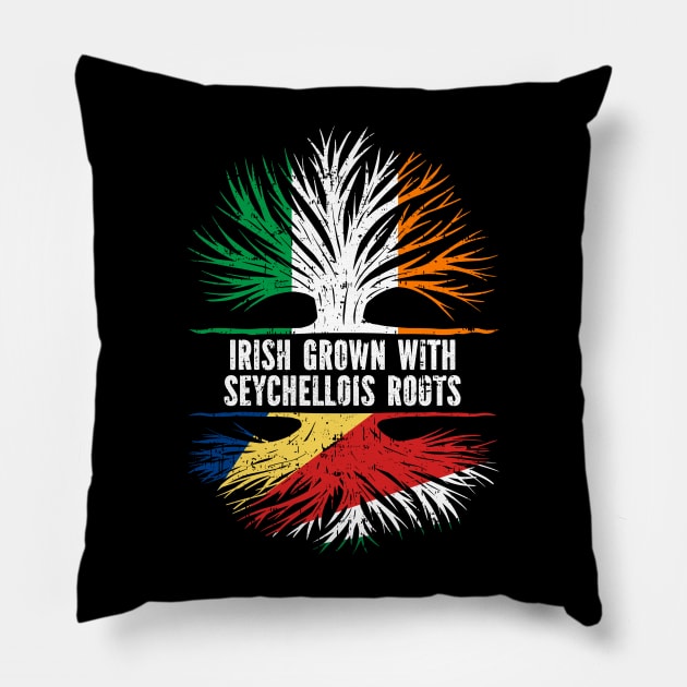 Irish Grown With Seychellois Roots Ireland Flag Pillow by silvercoin