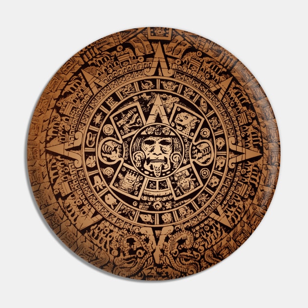 Mayan Stone Calendar Pin by Heartsake