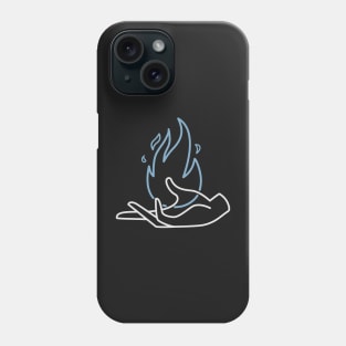 RETRO FLAME - Hand on fire (Print on back) Phone Case