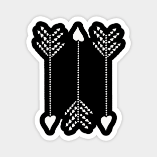 3 Love Heart Arrows Graphic Design in White Magnet