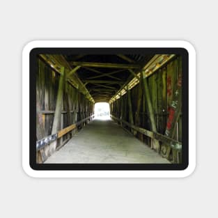 Covered Bridge Photograph Tunnel Vision Perspective Art: Available on Face Masks, Pillows, Phone Cases & Gifts Magnet