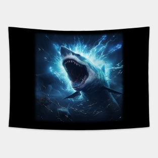 Shark with Blue Lightning Tapestry