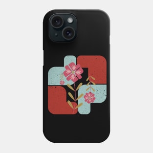 Minimalist Flowers With Colorful Random Shapes Phone Case