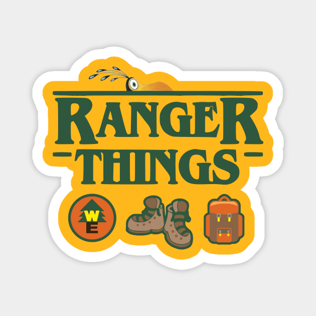 Up Ranger Things - Stranger Things Magnet by ThisIsFloriduhMan