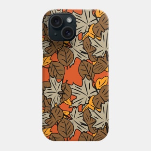 seamless pattern with leaves and flowers doodling style Phone Case