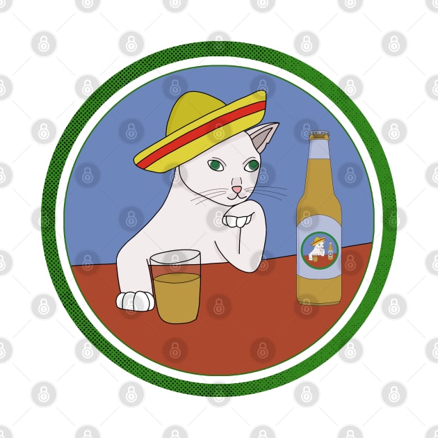 A cat Wearing a Sombrero and Drinking by DiegoCarvalho