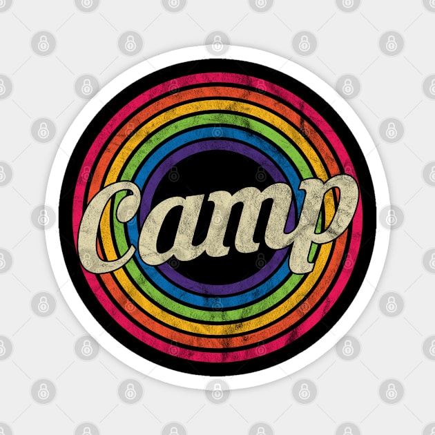 Camp - Retro Rainbow Faded-Style Magnet by MaydenArt