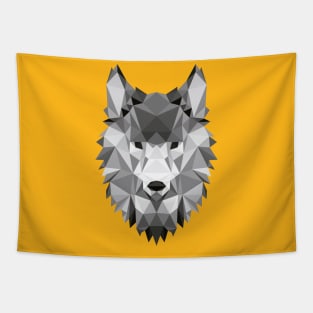 Low Poly Origami Wolf Tapestry