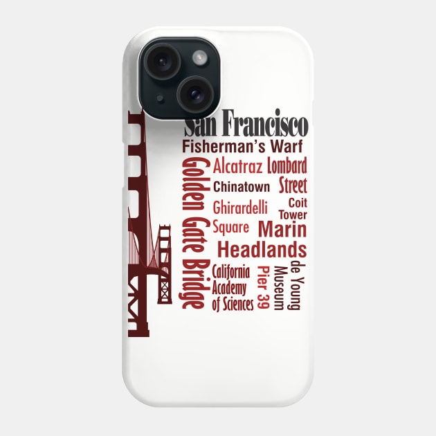 Sights of San Francisco Phone Case by photokapi