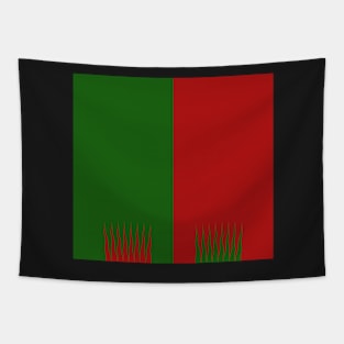 Hochland Heraldry Colours - Halved with Flame Edging - Red and Green Tapestry