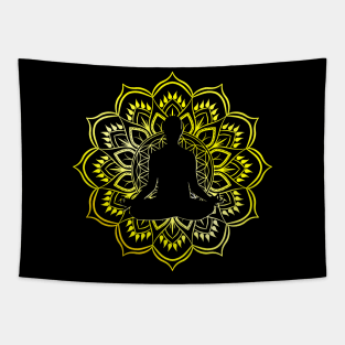 Meditation Golden Mandala Tapestry