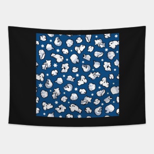 popcorn classic blue Tapestry