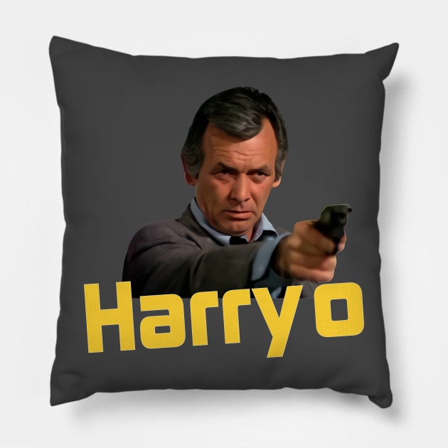 Harry O - David Janssen - 70s Cop Show Pillow by wildzerouk