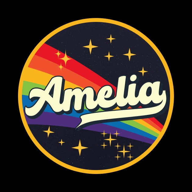 Amelia // Rainbow In Space Vintage Style by LMW Art